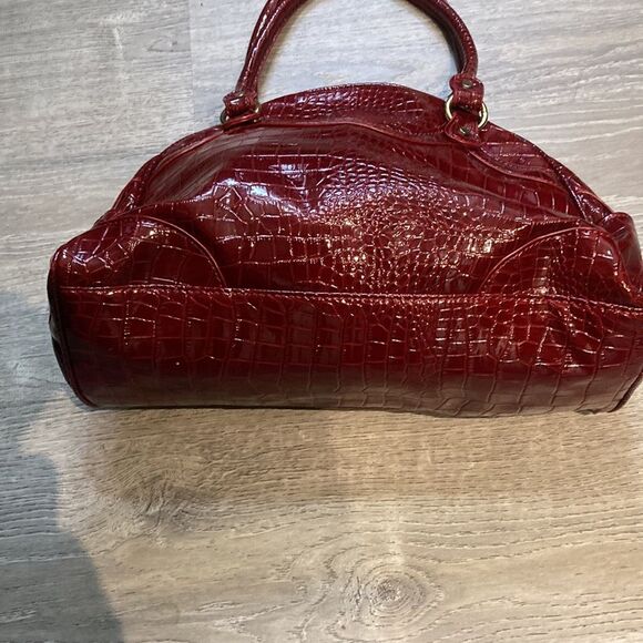 Marc Fisher Faux Crocodile Handbag Red/Burgundy Large - Picture 5 of 7